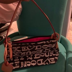 Navy blue and white Dooney and Burke bag